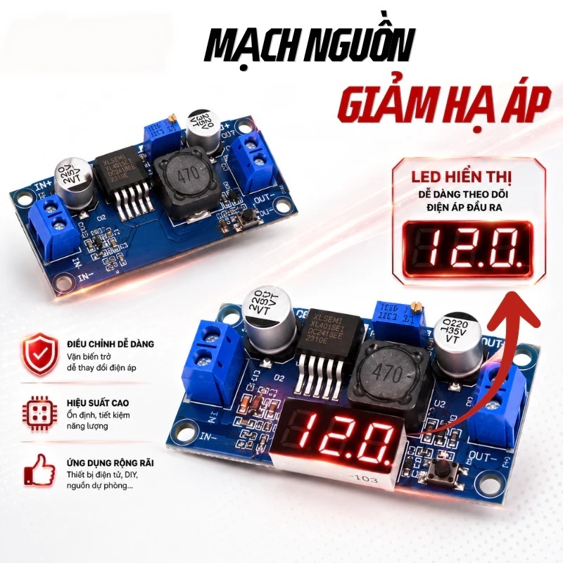 Hạ Áp DC-DC LM2596S 3A - Điều Chỉnh Điện Áp Ra 1.25V-28V