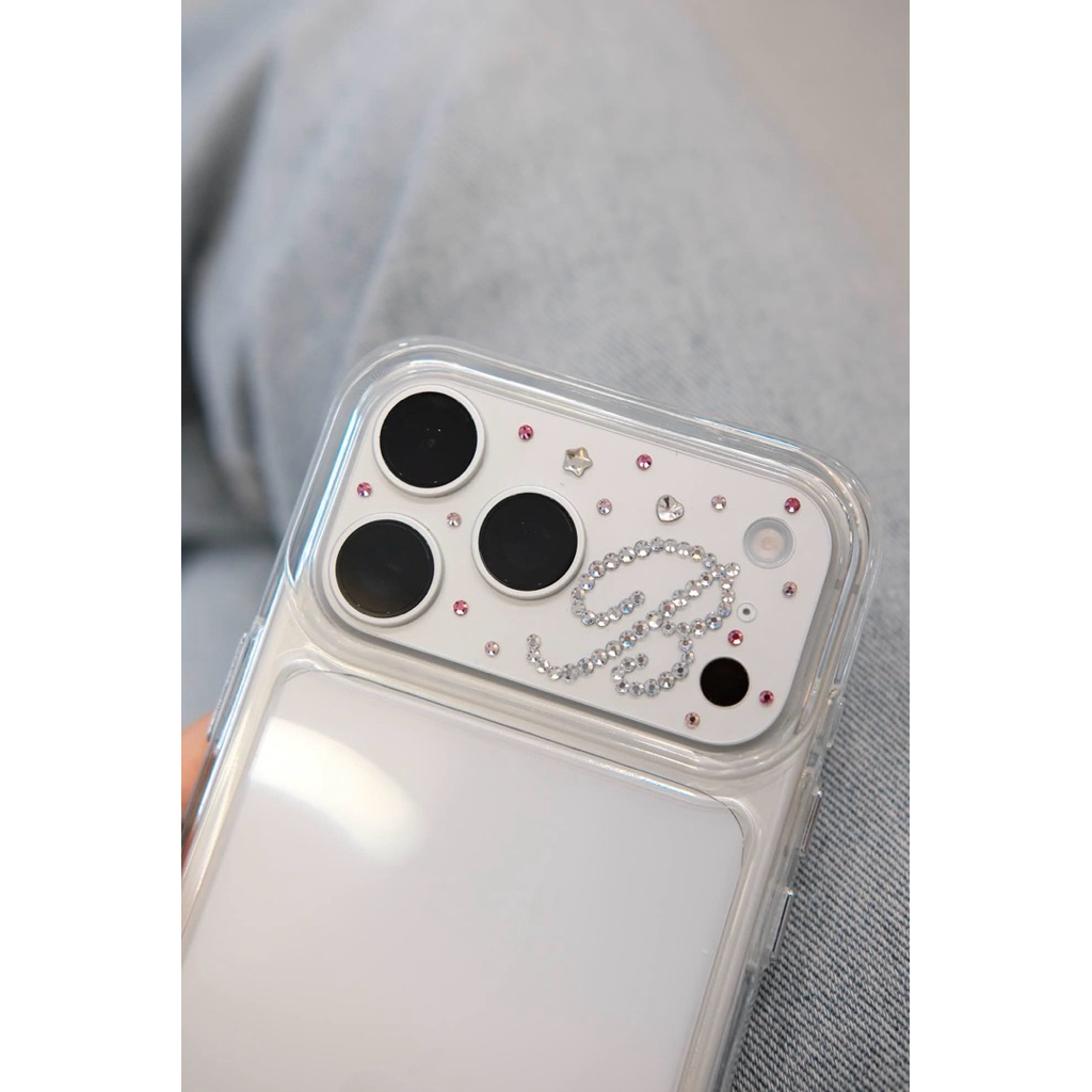 Miếng dán camera chống trầy xước đính đá - Mẫu 02 - Set kèm theo đá và keo bảo hành - Dành cho máy chưa dán lens camera