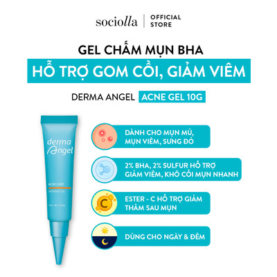Gel Chấm Mụn BHA Hỗ Trợ Gom Cồi, Giảm Viêm Derma Angel 10g