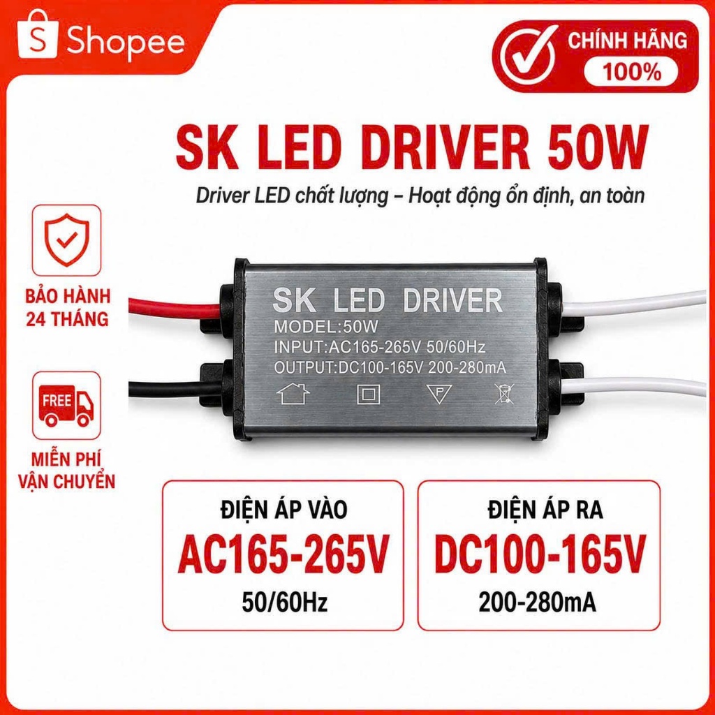 50w- NGUỒN LED DRIVER 50w – TĂNG PHÔ LED 50W CHÍNH HÃNG-H354 )