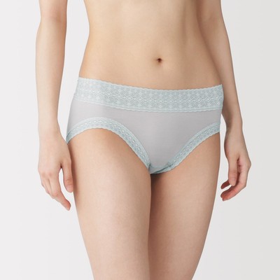 [26AW] MUJI Quần Lót Bikini Vải Lyocell Viền Ren Cho Nữ