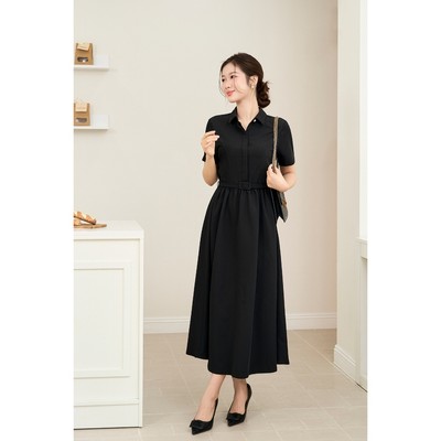 Đầm Xoè Công Sở Dáng Dài LAMER FASHION Cổ Đức Thanh Lịch Sang Trọng O63M26H014