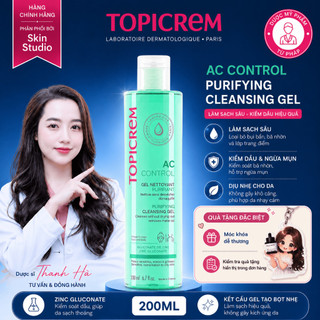 Sữa rửa mặt dạng gel cho da dầu mụn hỗn hợp TOPICREM AC PURIFYING 200ml