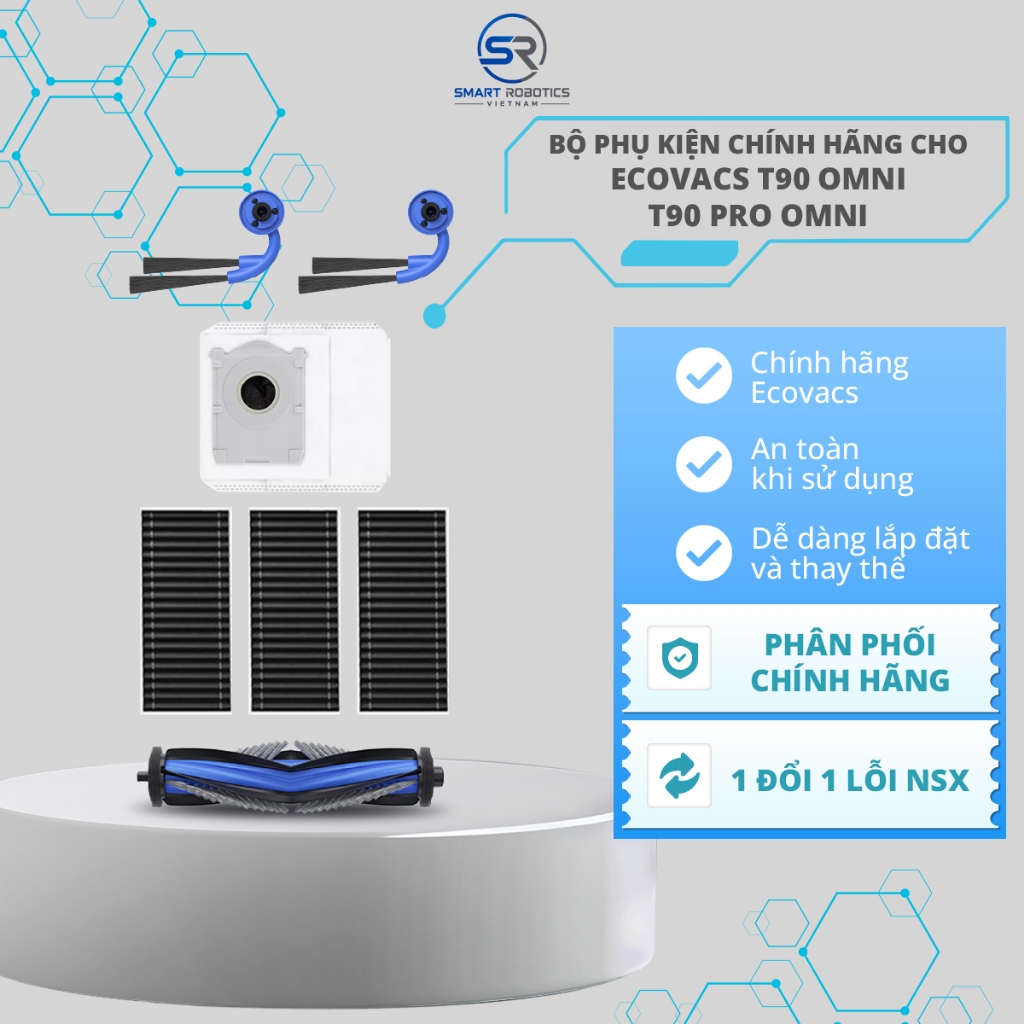 Bộ phụ kiện (3 tấm lọc, 2 chổi cạnh, 1 chổi chính) cho T90 OMNI/T90 PRO OMNI/T90 Pro OMNI DDB062458 