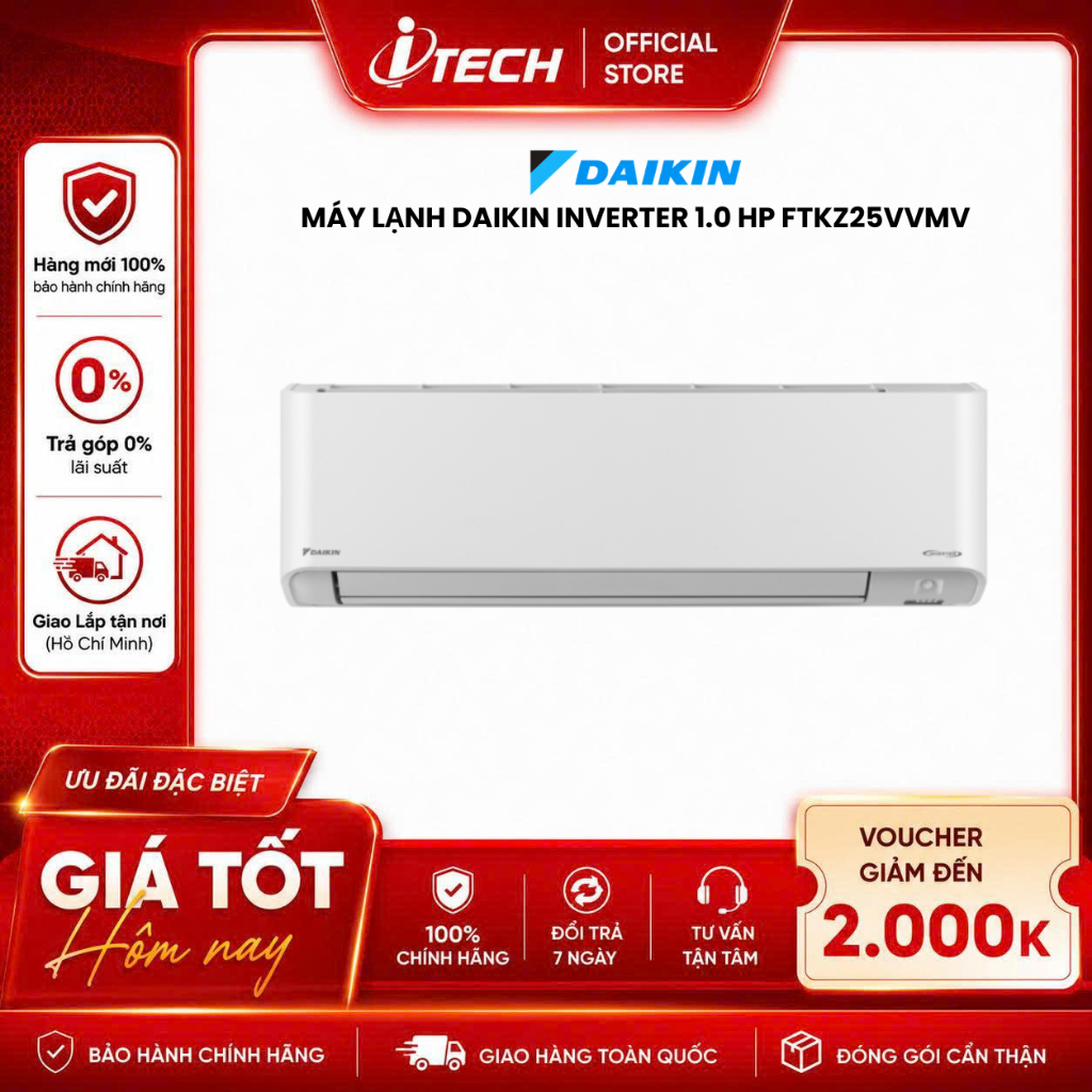 FTKZ25VVMV - Máy lạnh Daikin Inverter 1 HP FTKZ25VVMV - Hàng chính hãng