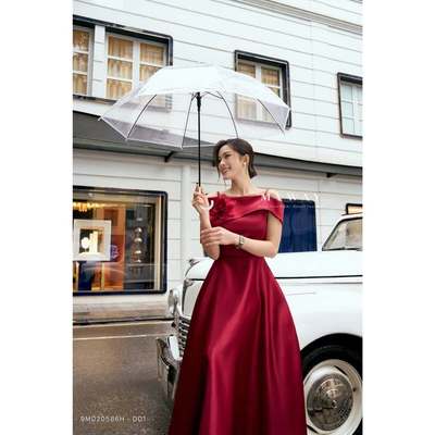 Đầm Dự Tiệc Nữ MY WAY Trễ Vai Dáng Xòe Dài Đính Hoa Cao Cấp 9MD20586H