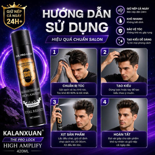 Combo 5 Chai Gôm Xịt Tóc KALANXUAN 420ML – Giữ Nếp Siêu Cứng, Nhanh Khô, Không Bết Tóc, Tạo Kiểu Nam Nữ