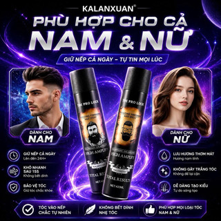 Combo 5 Chai Gôm Xịt Tóc KALANXUAN 420ML – Giữ Nếp Siêu Cứng, Nhanh Khô, Không Bết Tóc, Tạo Kiểu Nam Nữ
