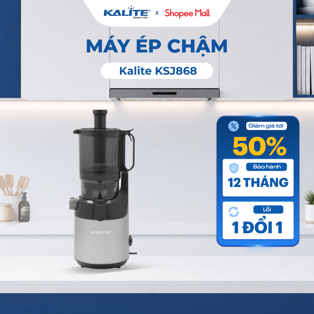 Máy Ép Chậm KALITE KSJ868 Ep Trái Cây Rau Củ Kiệt Bã 98% - Công suất 250W - An Toàn Cho Sức Khỏe