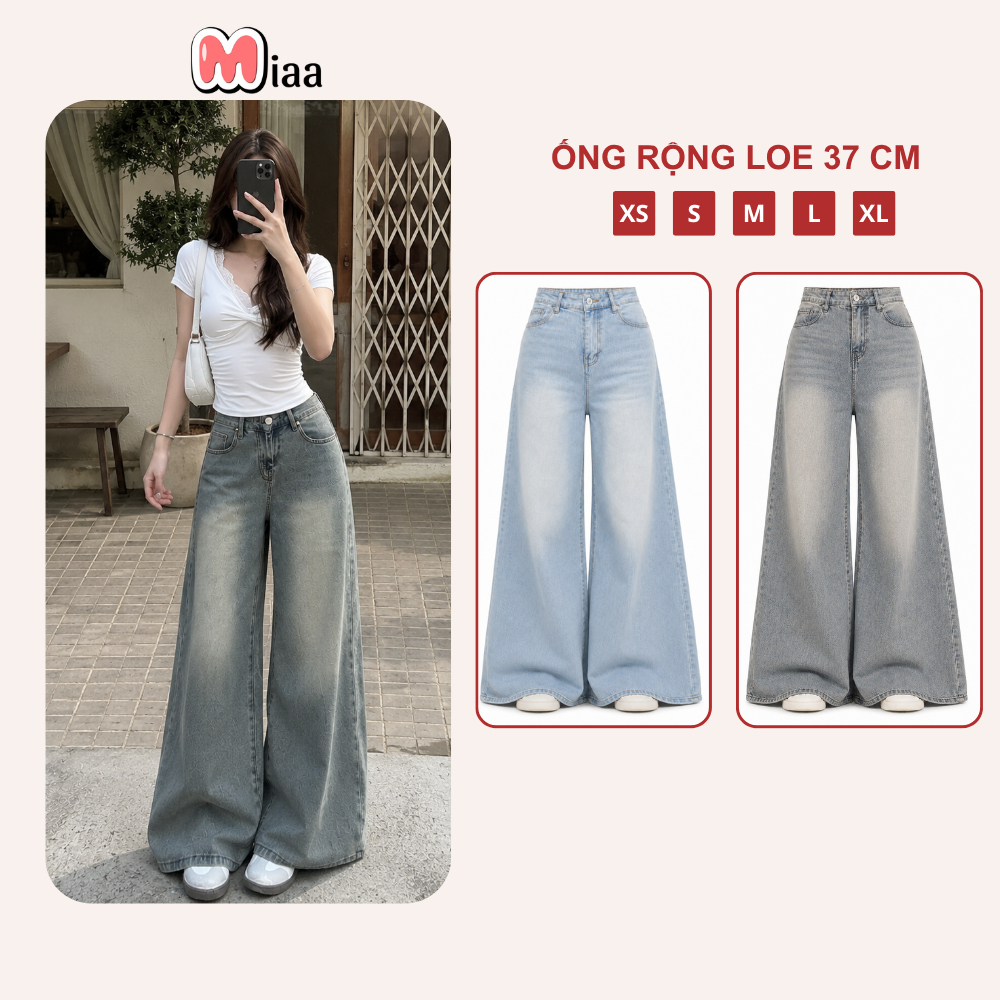 Quần Jeans Ống Rộng Ver 2 WIDE LEG tôn dáng cạp cao MIAA form unisex nam nữ quần jean nữ