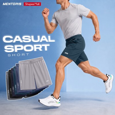 Quần Short Gió Nam MENTORIS, Quần Đùi Thể Thao, Cạp Chun Co Giãn, Chất Vải Mềm Nhẹ, Thoáng Khí MASR25S001