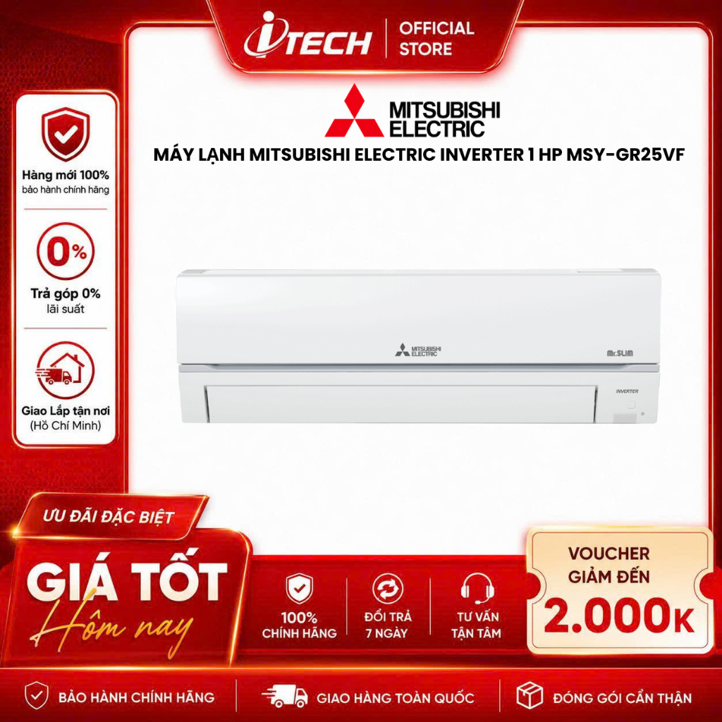 GR25VF - Máy lạnh Mitsubishi Electric Inverter 1 HP MSY-GR25VF - Hàng chính hãng
