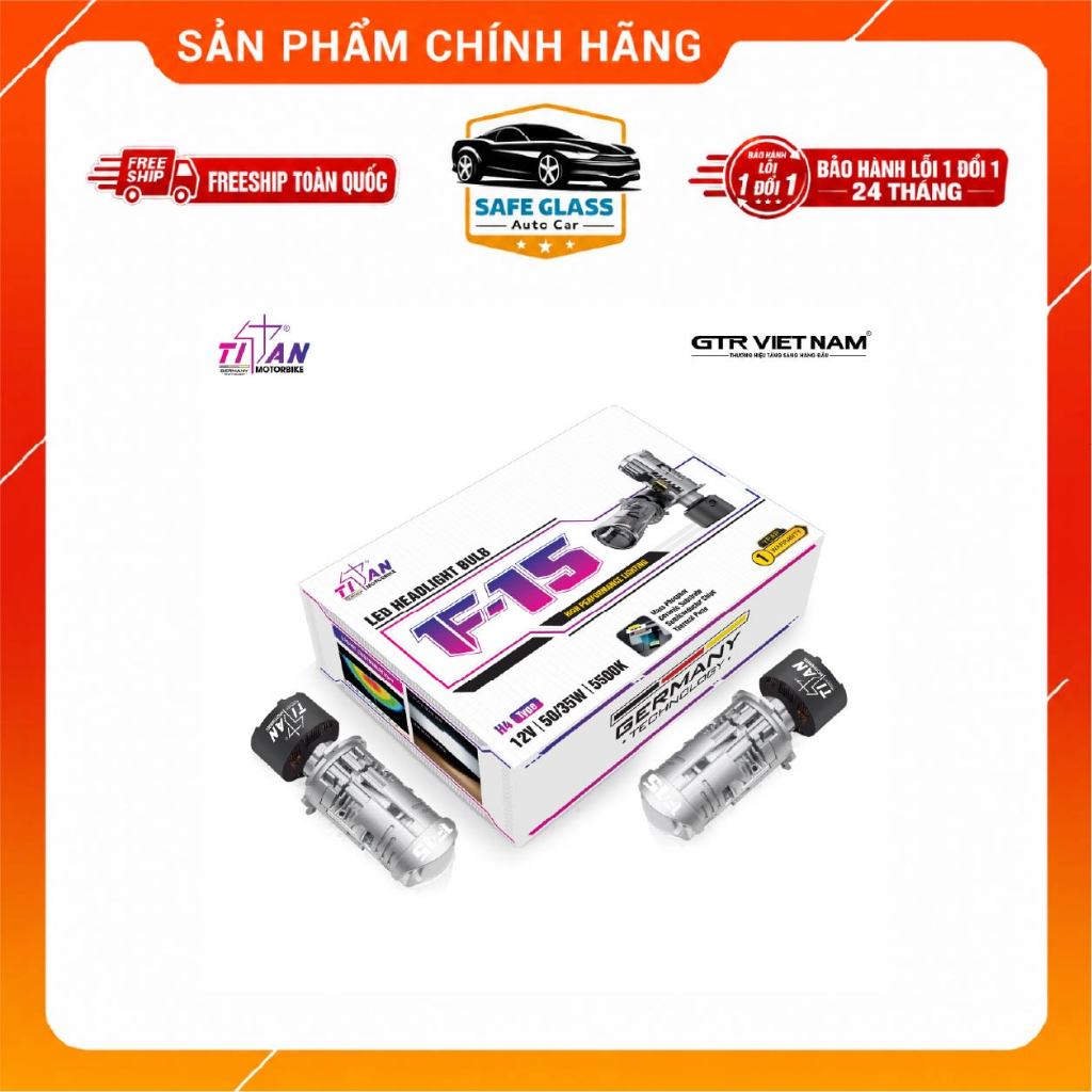 BÓNG LED MINI TITAN MOTO F15 H4 ( Hàng Chính Hãng )
