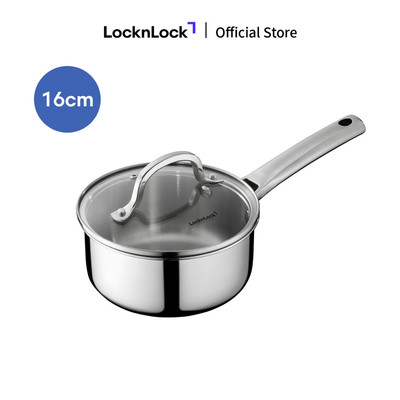 Quánh Inox nguyên khối LocknLock Eleve CSS1624IH thép không gỉ SUS304 16cm kèm nắp dùng được bếp từ