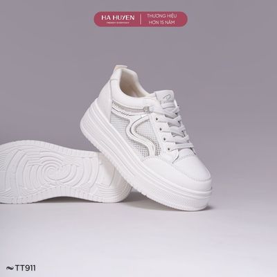 Giày thể thao 5cm nữ HÀ HUYỀN, Sneaker nữ dây rút độn đế 5 phân - TT911