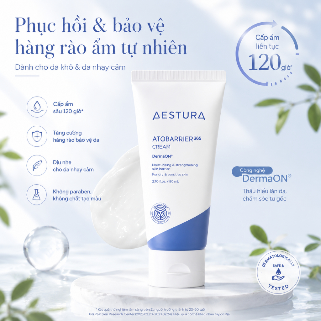 Kem Dưỡng Ẩm Chuyên Sâu Aestura Atobarrier365 Cream 80ml - HP Cosmetic