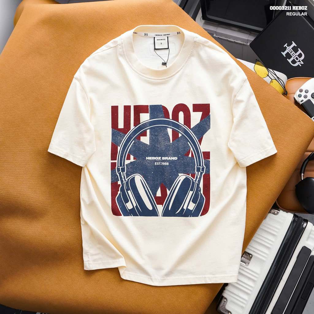 [HẾN STORE MENSWEAR] Áo thun HEBOZ print brand regular - 00003211