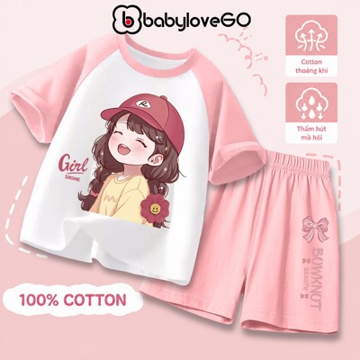 Đồ bộ bé gái BabyloveGO bộ thun ngắn tay cho bé in hình độc đáo dễ thương AQ-BG58-HE27