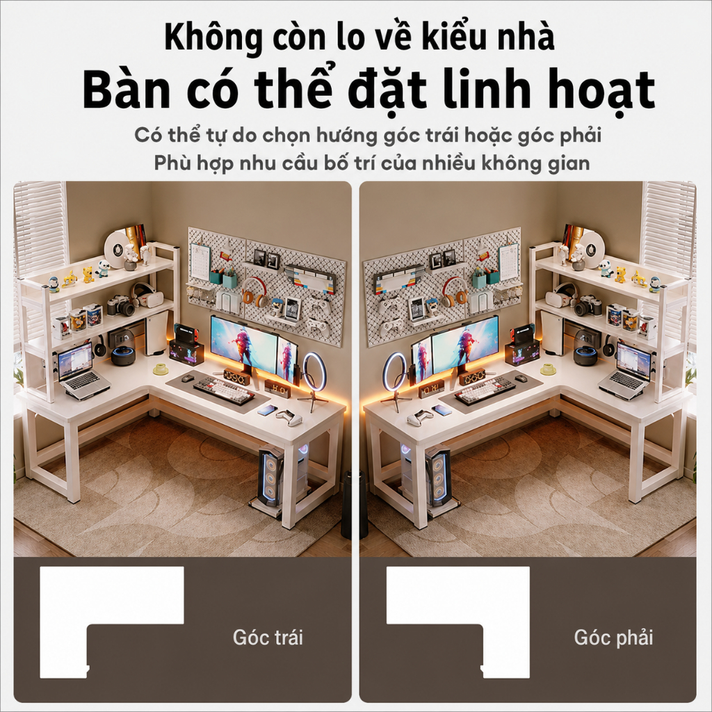 Bali Bàn Chữ L Bàn Làm Việc Góc Tường Khung Sắt Chắc Chắn 120x80 140x100 Cho Phòng Nhỏ | BigBuy360 - bigbuy360.vn