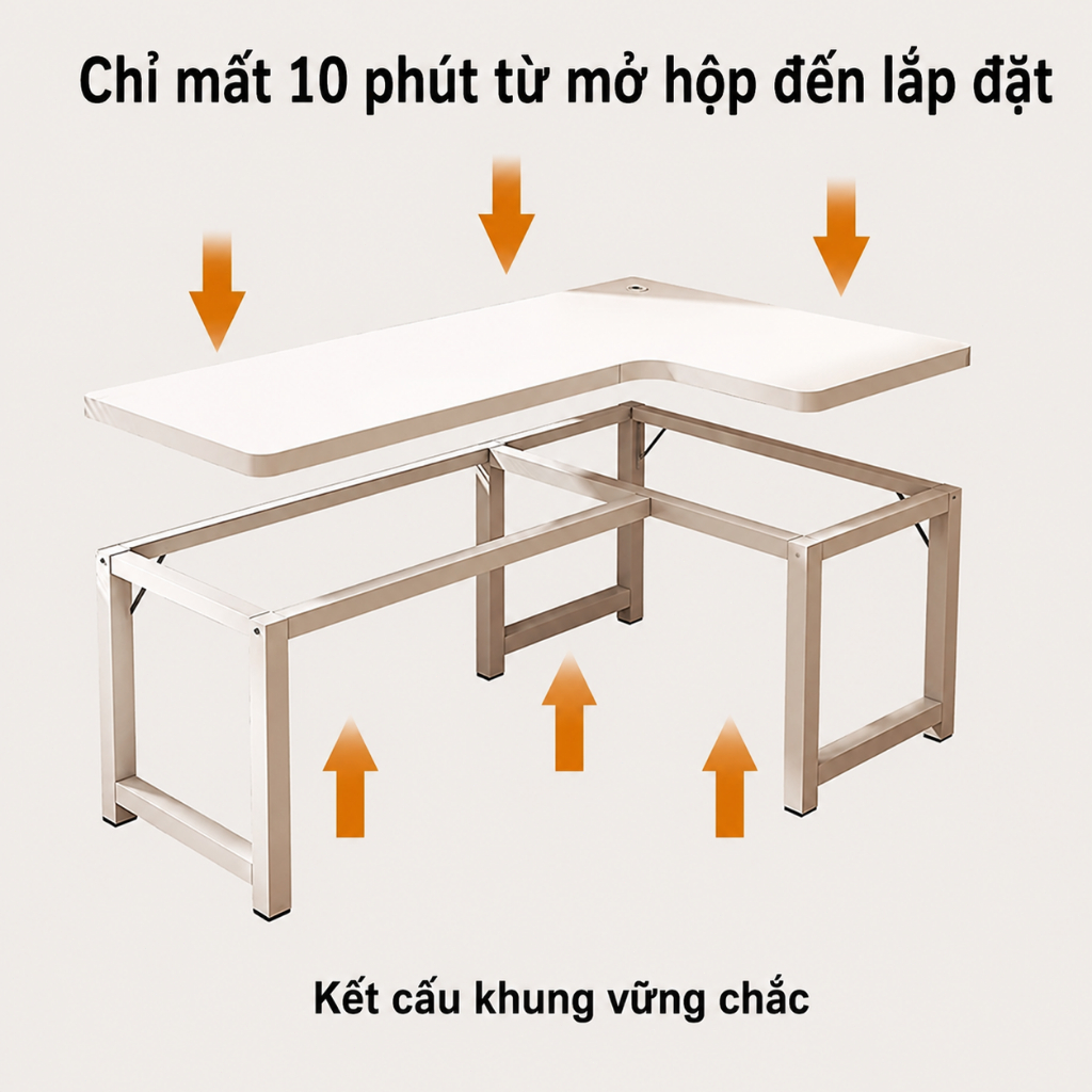 Bali Bàn Chữ L Bàn Làm Việc Góc Tường Khung Sắt Chắc Chắn 120x80 140x100 Cho Phòng Nhỏ | BigBuy360 - bigbuy360.vn