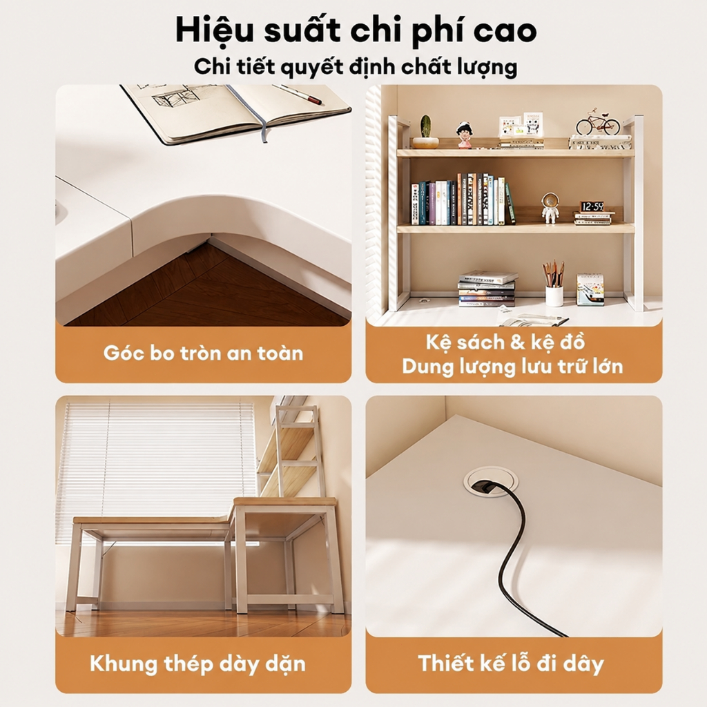 Bali Bàn Chữ L Bàn Làm Việc Góc Tường Khung Sắt Chắc Chắn 120x80 140x100 Cho Phòng Nhỏ | BigBuy360 - bigbuy360.vn