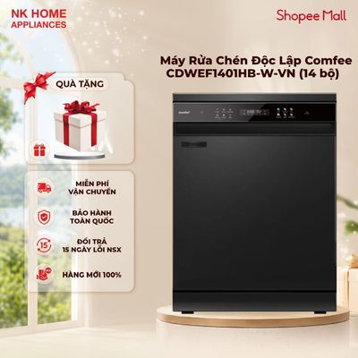 [Shopee - Lắp đặt 0Đ HN HCM] Máy Rửa Chén Độc Lập Comfee CDWEF1401HB-W-VN (14 bộ) - BH 24 Tháng