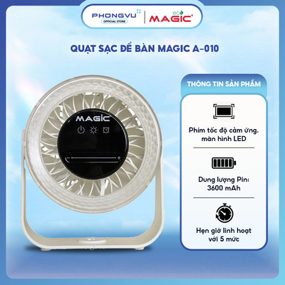 Quạt sạc để bàn Magic A-010 - Bảo hành 12 tháng