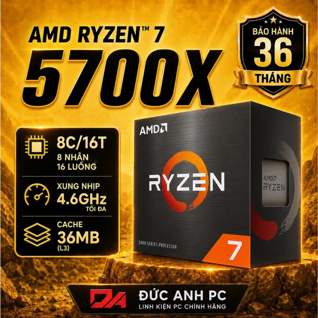CPU AMD RYZEN 7 5700X NEW TRAY - BẢO HÀNH 36 THÁNG