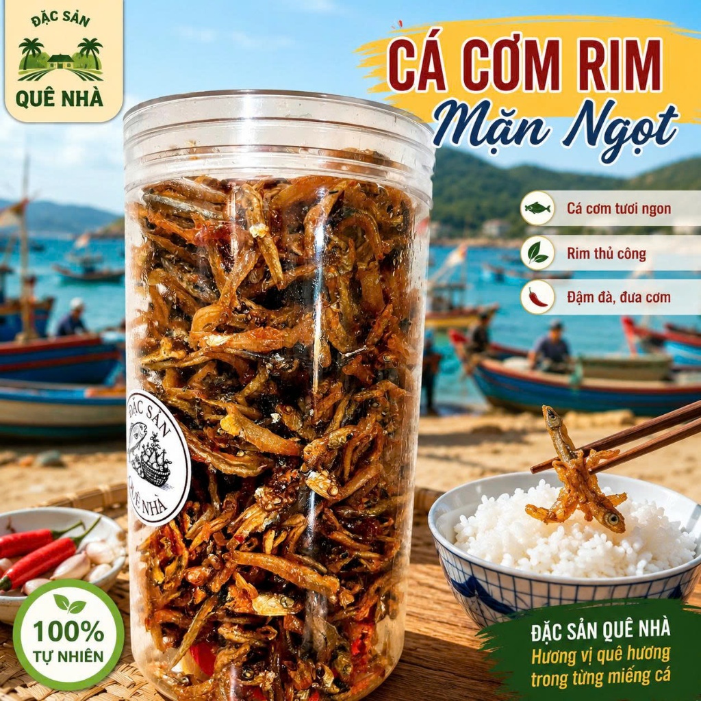 Cá Cơm Rim ĐẶC SẢN QUÊ NHÀ | Cá Cơm Rim Mặn Ngọt Thơm Ngon Cá Cơm Khô Rim Sẵn Hũ Tiện Dùng Theo Phân