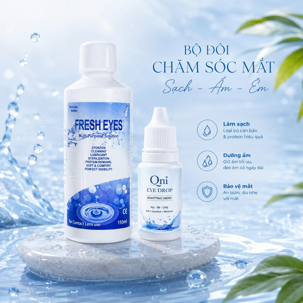 Nước ngâm và nhỏ mắt lens Hàn Quốc QUYNH LENS