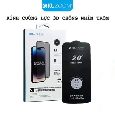 Kính Cường Lực Chống Nhìn Trộm Kuzoom cho iP X-16 với công nghệ True Peep Prevention 20°