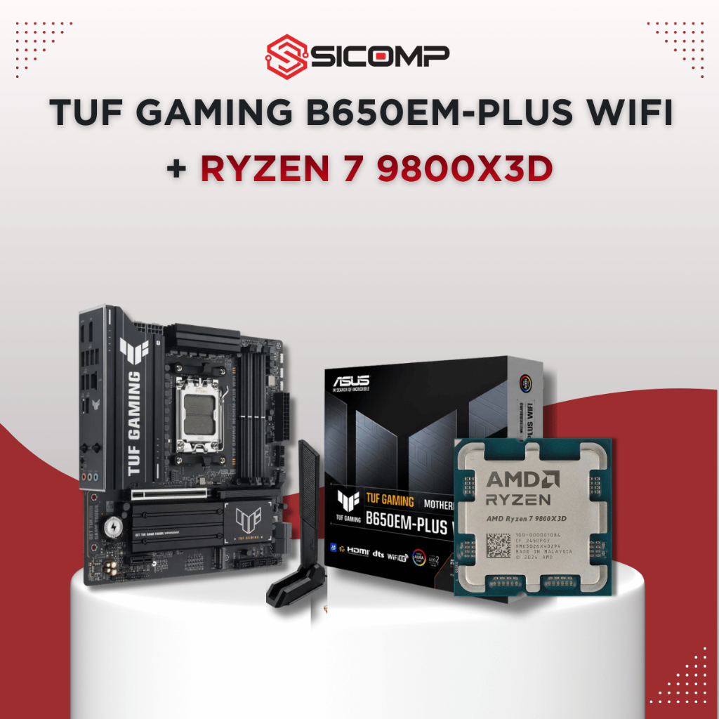 [COMBO] TUF GAMING B650EM-PLUS WIFI | B650EM-E WIFI + CPU 7800X3D TRAY | CPU 9800X3D TRAY, BH 3 NĂM