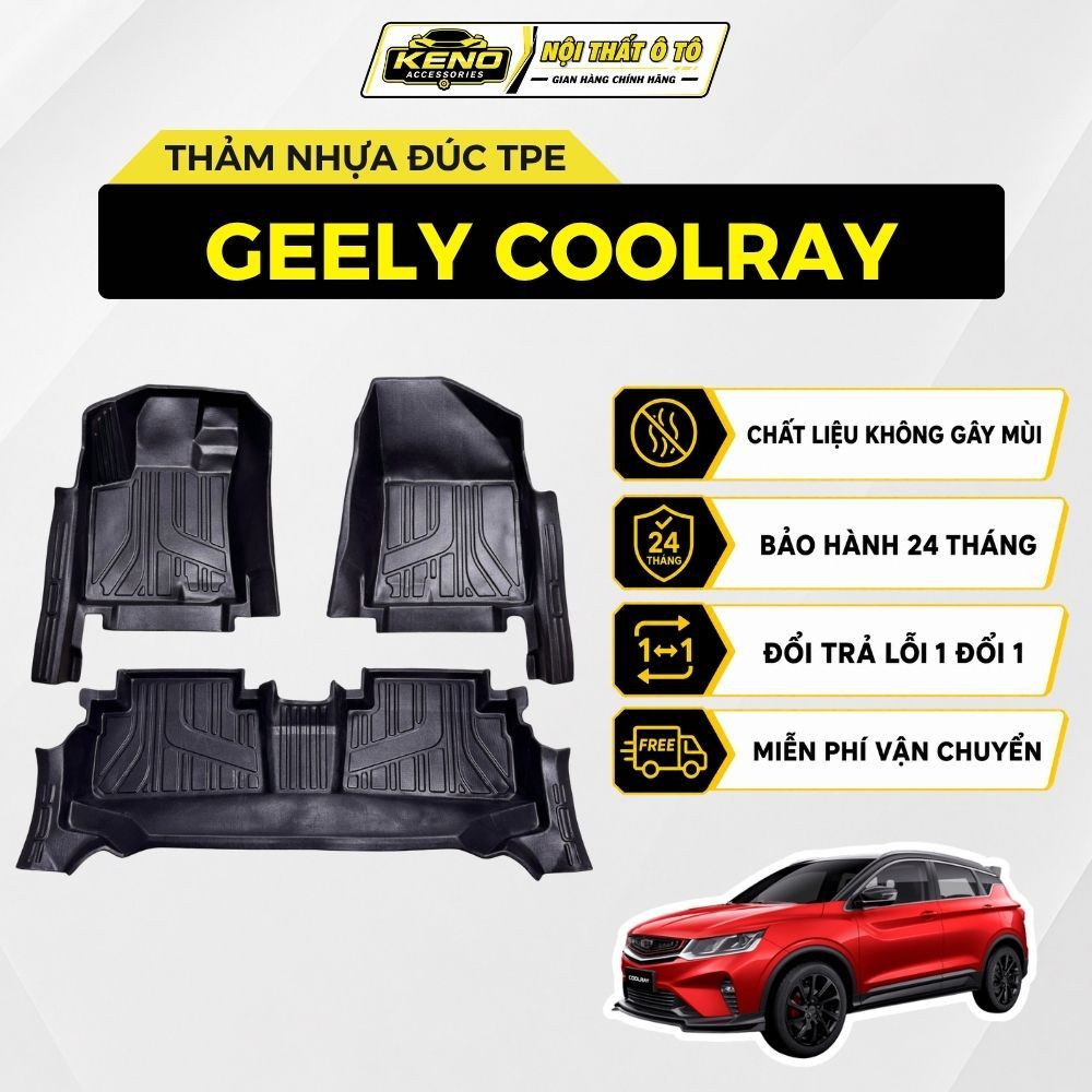 Thảm Lót Sàn Ô Tô GEELY COOLRAY Tràn Viền, Thảm Lót Sàn TPE Chuẩn Form, Chống Nước, Không Mùi, KENO 