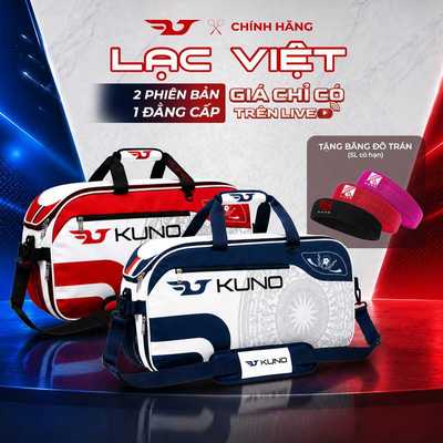 Túi Cầu Lông, Tennis, Pickleball KUNO Chính Hãng 2 Ngăn Sức Chứa Lớn 1 Quai Khoác, Da PU Cao Cấp Chống Nước LVT01