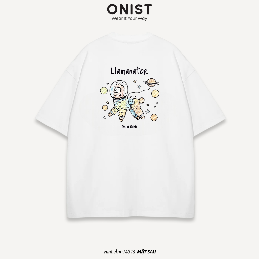 Onist - Áo Thun Nam/Nữ Orbit Llama Tee Relaxed Fit, Áo Thun Cotton Unisex In Hình Llama | AT031
