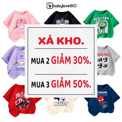 XẢ KHO Áo thun cộc tay cho bé BabyloveGO mẫu mới nhất in hình độc đáo (GIAO MẪU NGẪU NHIÊN)