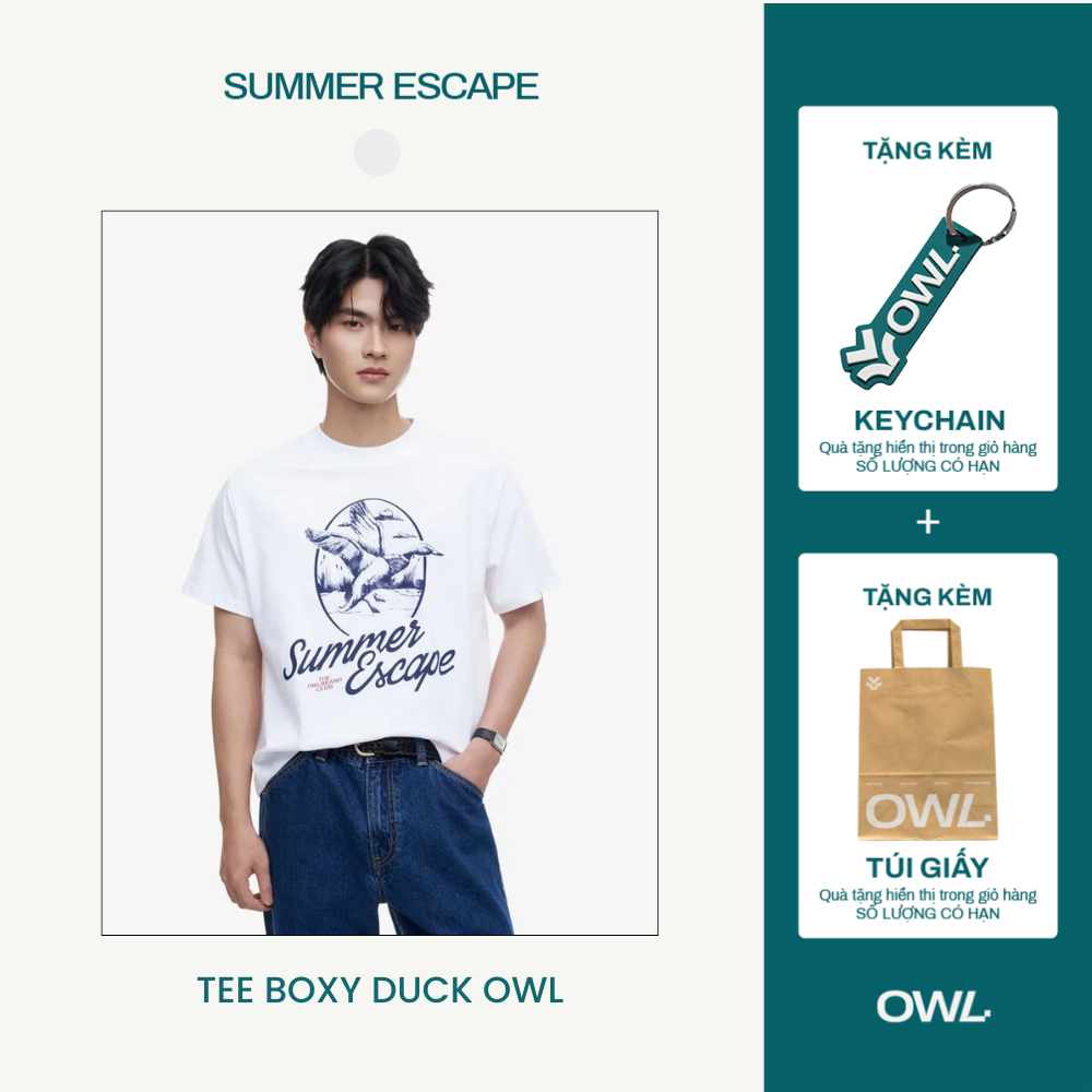 Áo thun boxy Owlbrand Duck Escape