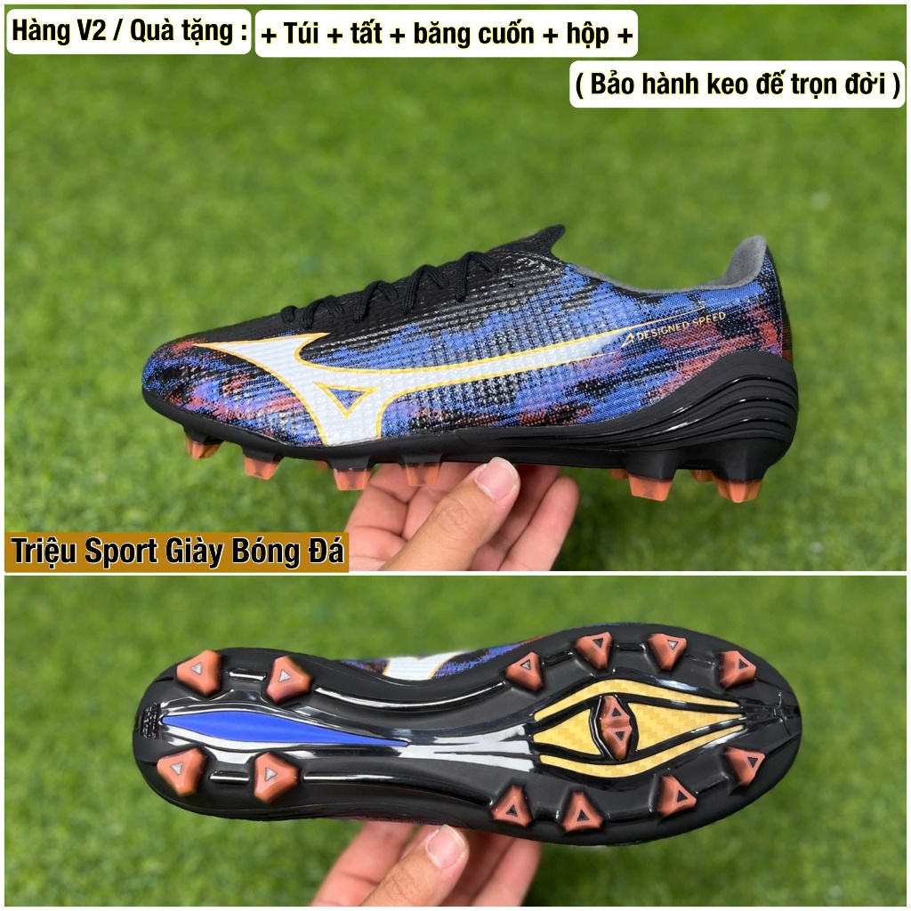 giày đá bóng sân cỏ tự nhiên mzn alpha 3 elite FG V1 ( Tặng túi + tất + băng cuốn + hộp hãng + hộp b