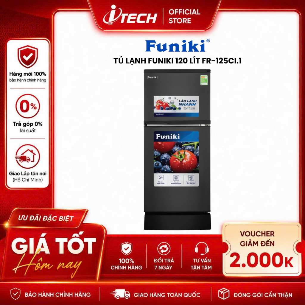 FR-125CI.1 - Tủ lạnh Funiki FR-125CI.1 120 lít 2 cánh - Hàng chính hãng