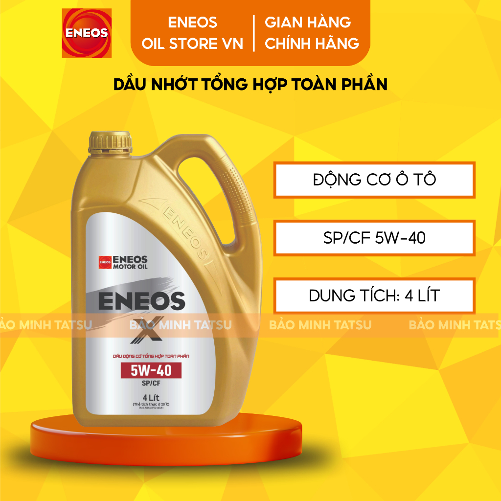 Dầu Nhớt Tổng Hợp Toàn Phần ENEOS SP/CF 5W-40 Fully Synthetic Dành Cho Động Cơ Ô Tô 4L