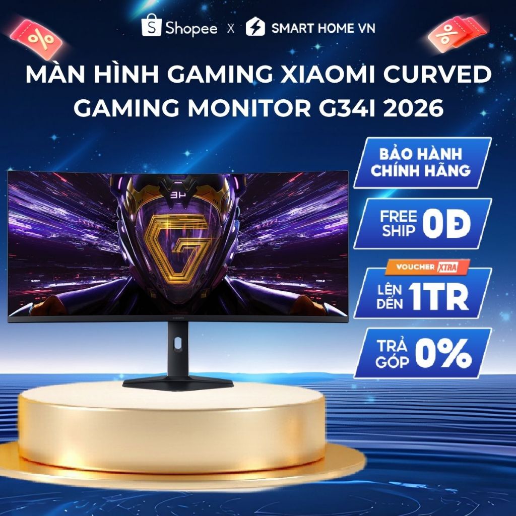 Màn Hình Cong Gaming Xiaomi 2K Curved Gaming Monitor G34i 2026 | 34inch | 180Hz | 1ms | Bảo Hành 36 
