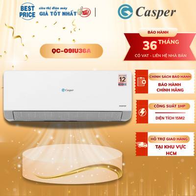 Máy lạnh Casper Inverter 1 HP QC-09IU36A - Điều hòa Casper 9500 BTU 1 chiều Gas R32