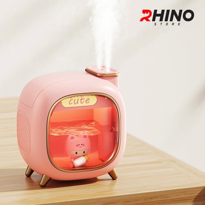 Máy Phun Sương Tạo Ẩm Rhino HH809 500ml 2 Lõi Phun Siêu Mịn Đèn LED Dùng Cho Phòng Ngủ Văn Phòng