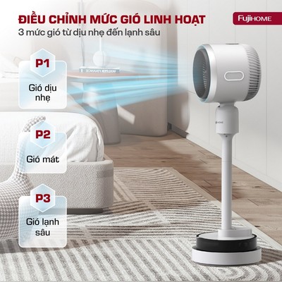 Quạt Điều Hòa Bốn Mùa Đa Năng Fujihome AC707 Sưởi Ấm Làm Mát Cân Bằng Độ Ẩm Chính Hãng