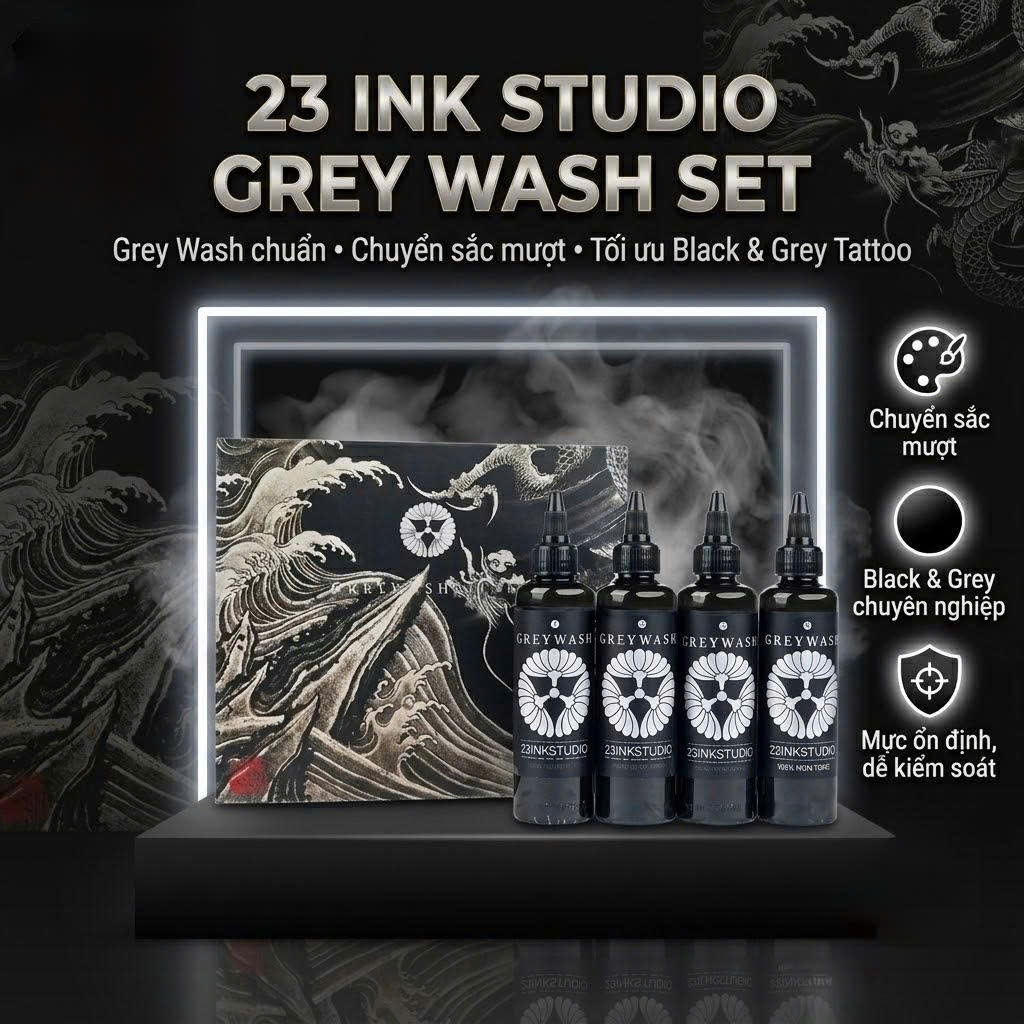 Set mực xăm đánh nhật cổ Graywash 23ink - sét mực pha sẵn chuyên Nhật Cổ