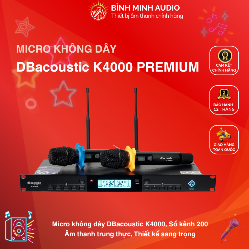 Mic không dây DBAcoustic K4000 PREMIUM - Thiết kế hiện đại - 200 kênh tần số - Hàng chính hãng