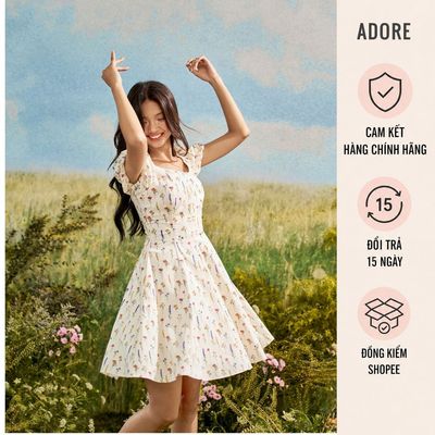 [ ADORE ] Đầm mini hoa cắt mảnh phối ren 611DR1049