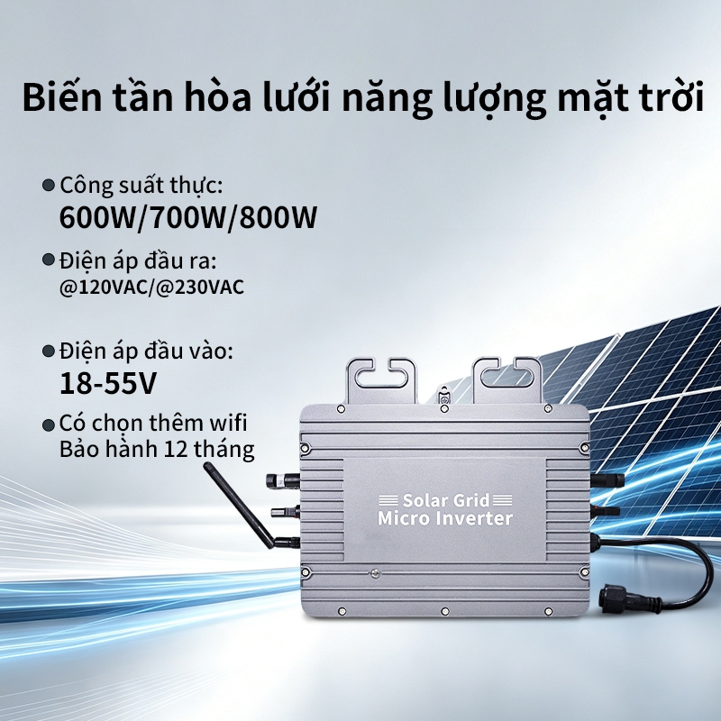 Biến tần hòa lưới năng lượng mặt trời 600W 700W 800W DC sang AC dành cho hệ thống điện mặt trời