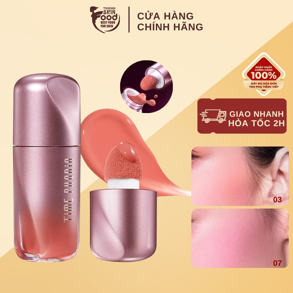 Má Hồng Dạng Kem Time Phoria Mịn Lì Lâu Trôi, Tán Mượt Tự Nhiên Pandora Cheek Liquid Blush 5g Thegio