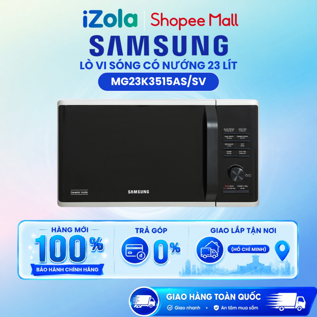 MG23K3515AS/SV - Lò vi sóng có nướng Samsung MG23K3515AS/SV 23 Lít - Hàng chính hãng
